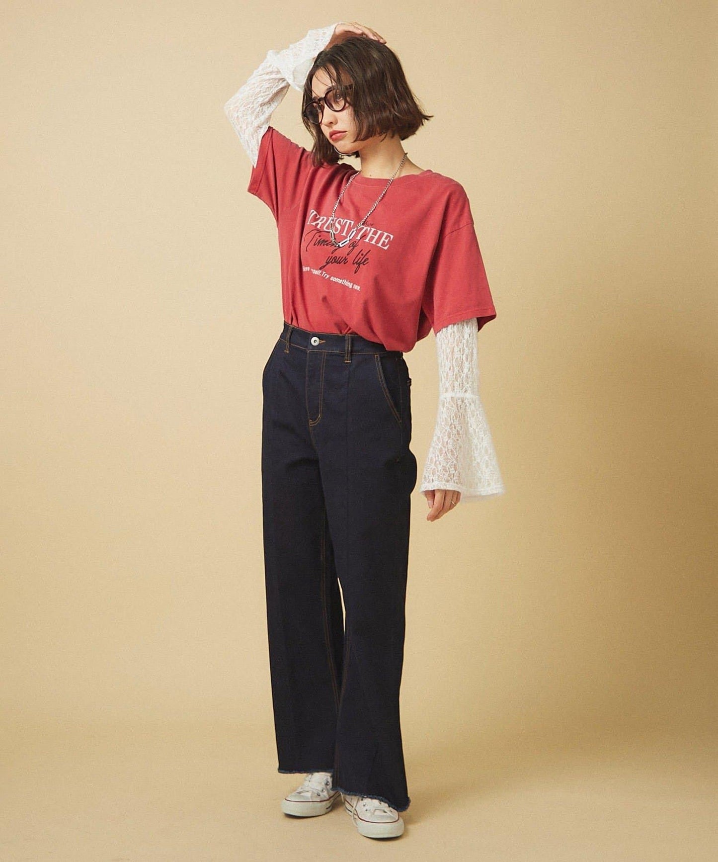 【nane】水洗工藝字母印花T恤