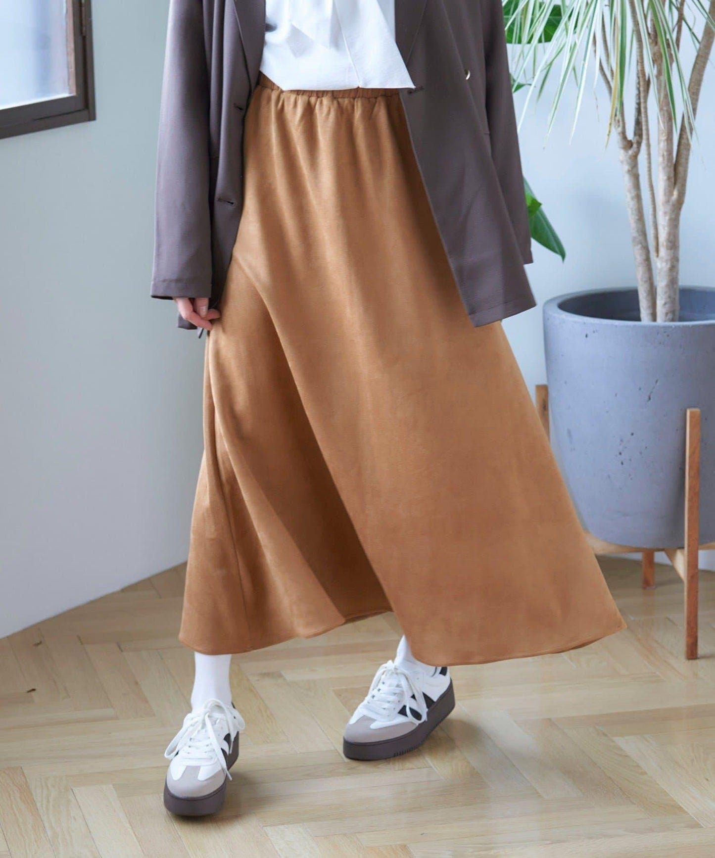 【nane】拼色半喇叭裙