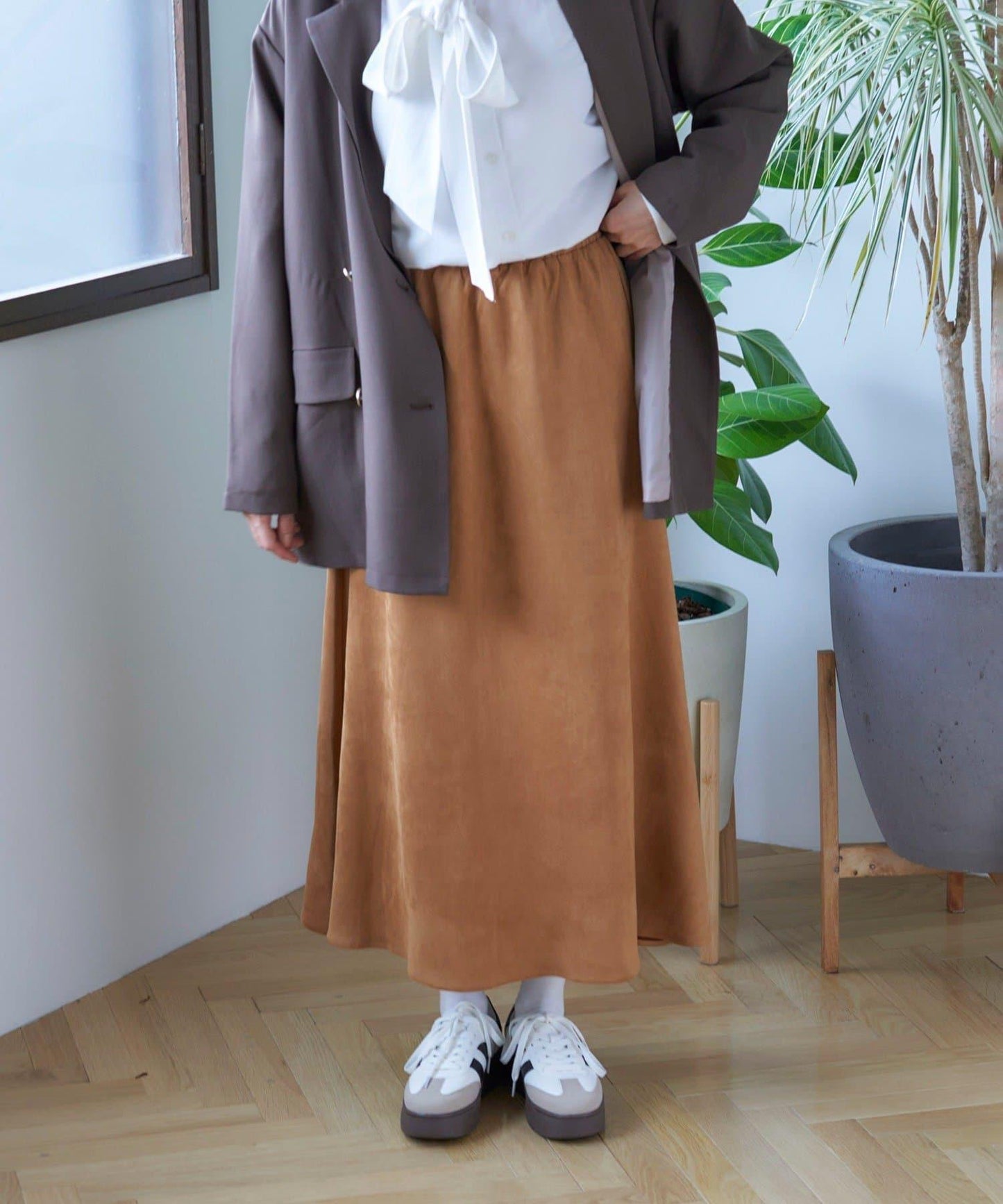 【nane】拼色半喇叭裙