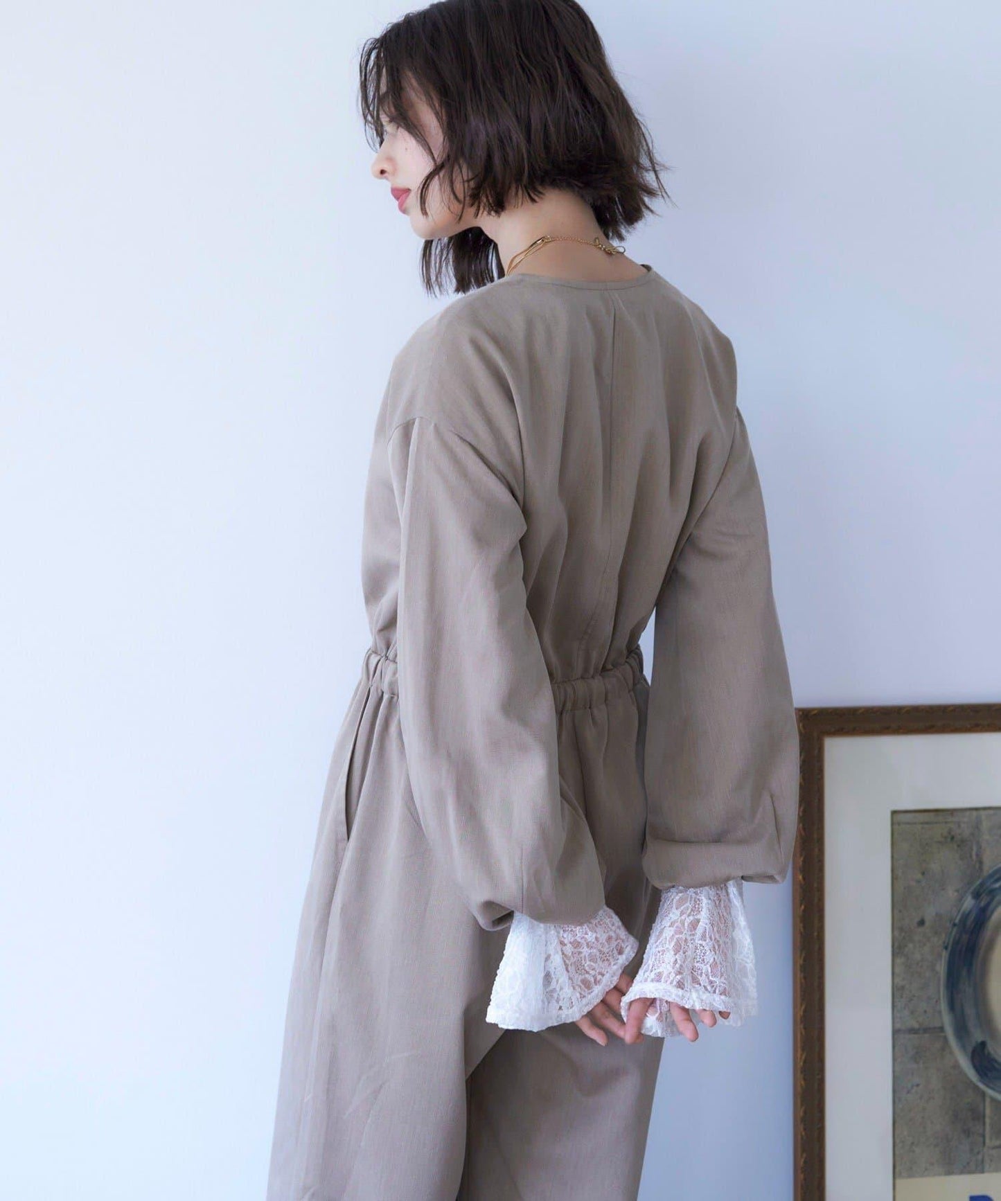 【nane】《有多種尺碼》泡泡袖連體褲