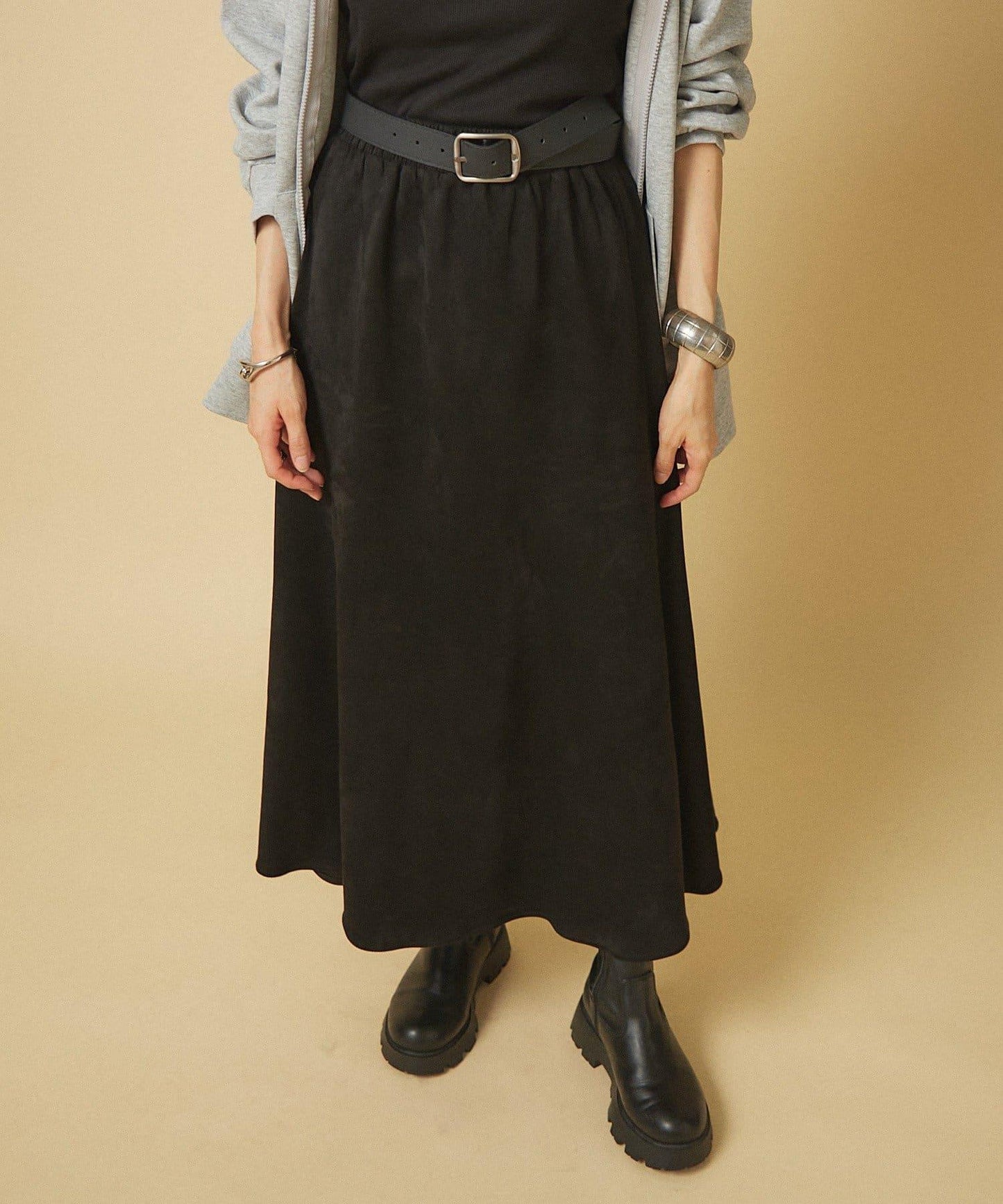 【nane】拼色半喇叭裙