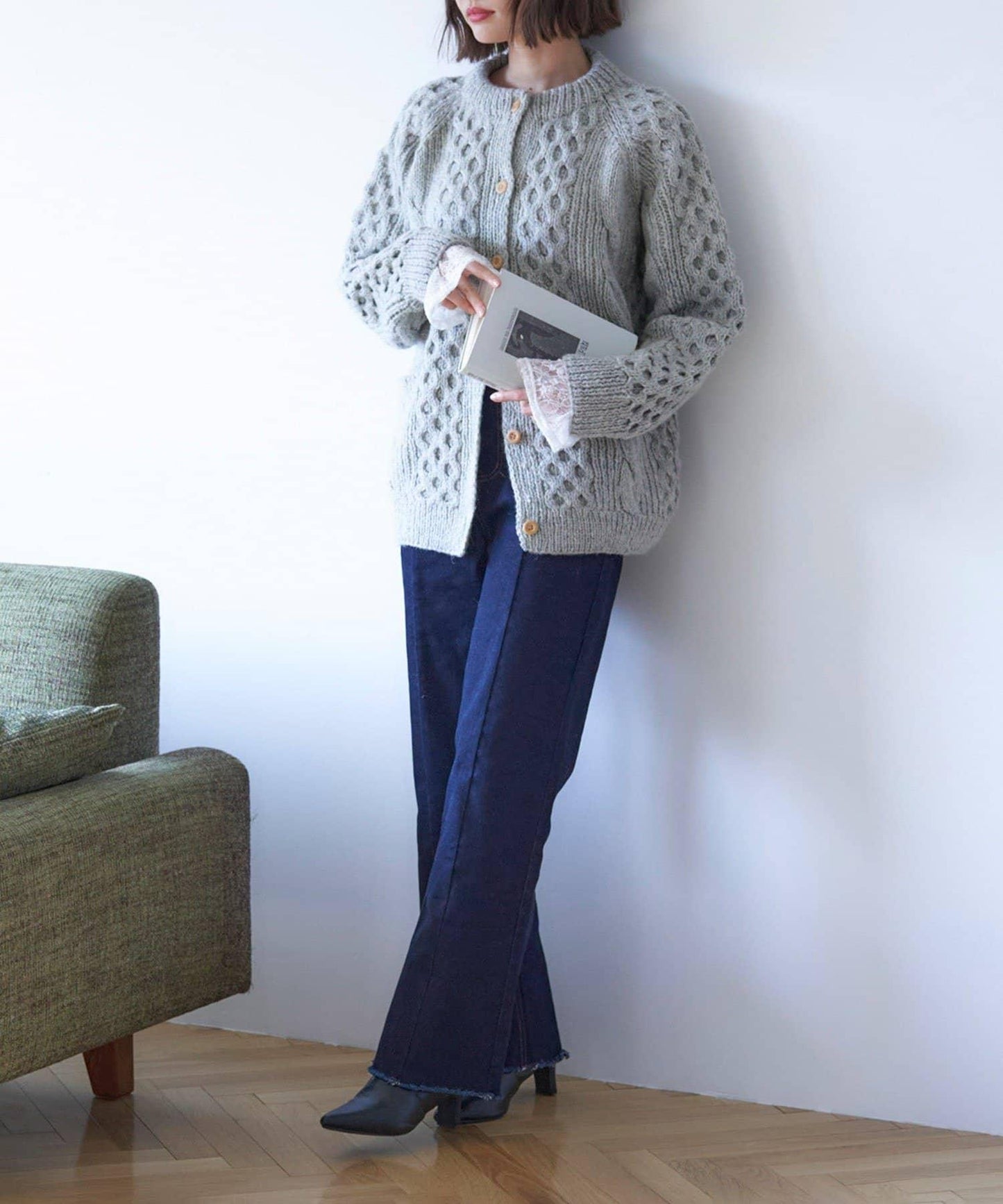 【nane】尼泊爾手工編織羊毛麻花針織開衫