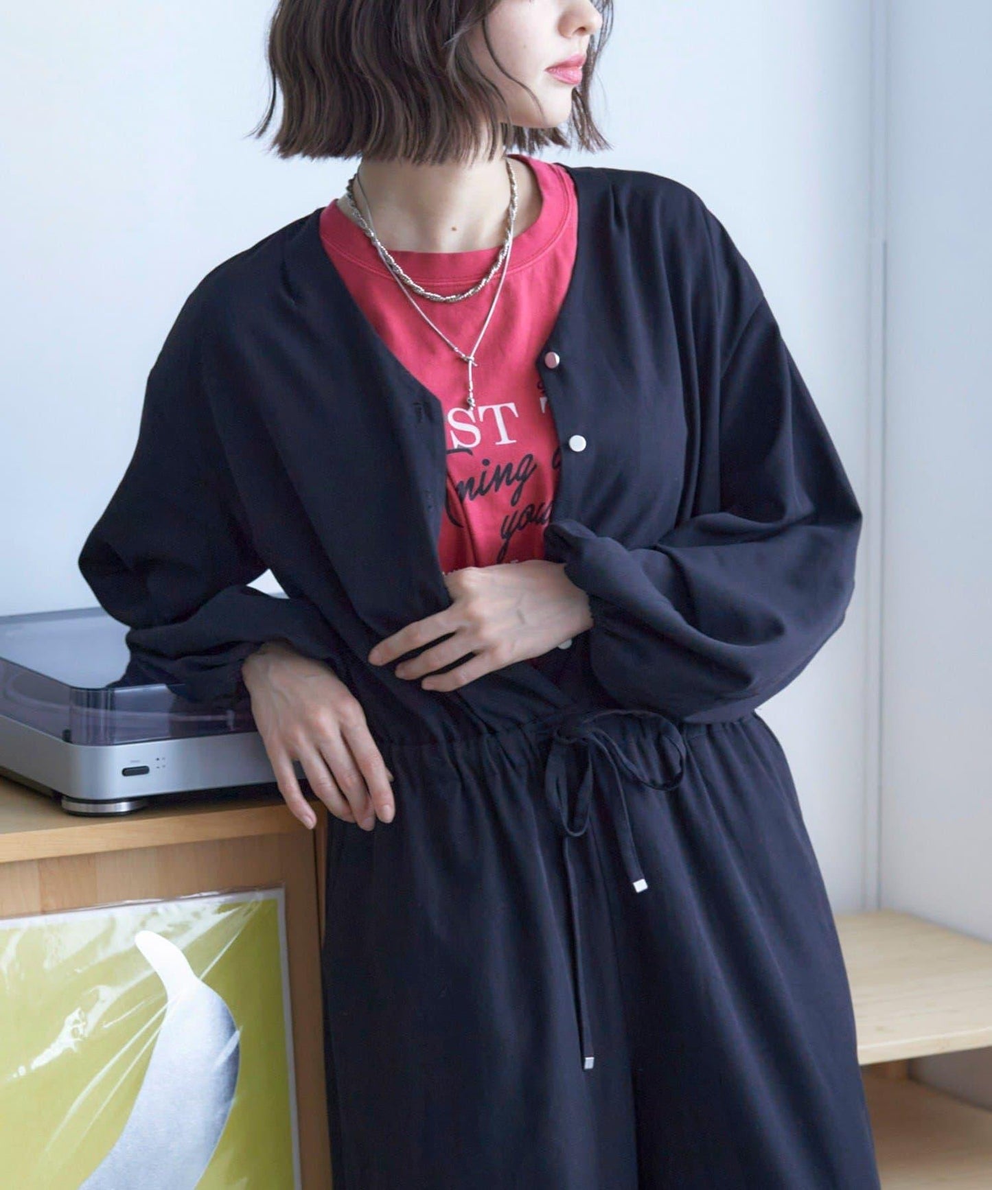 【nane】水洗工藝字母印花T恤