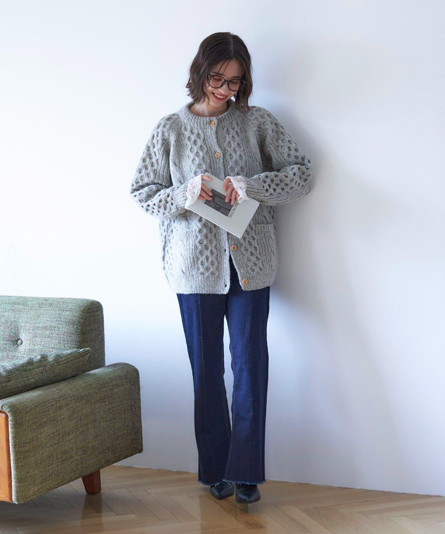 【nane】尼泊爾手工編織羊毛麻花針織開衫