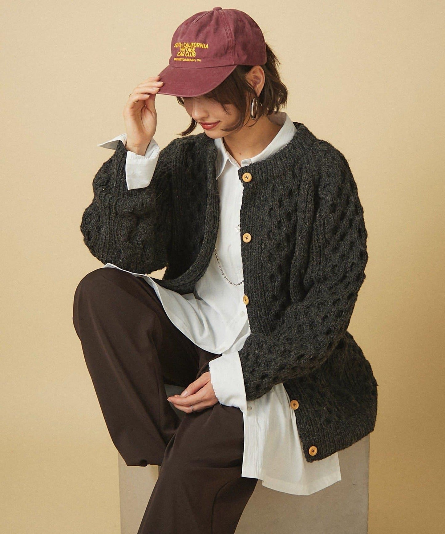 【nane】尼泊爾手工編織羊毛麻花針織開衫