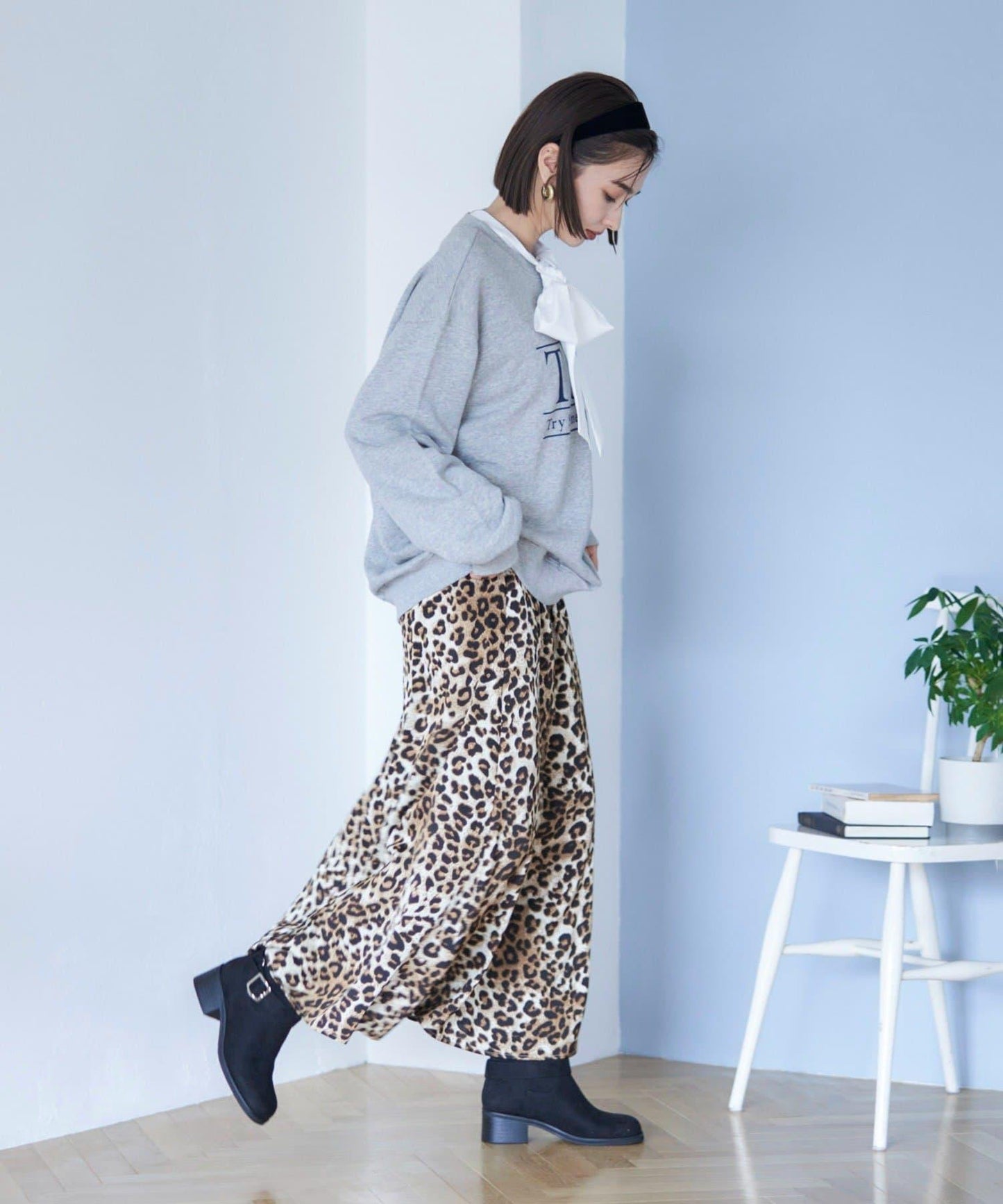 【nane】拼色半喇叭裙