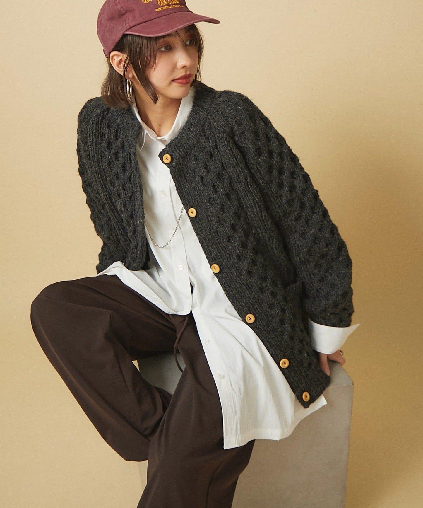 【nane】尼泊爾手工編織羊毛麻花針織開衫