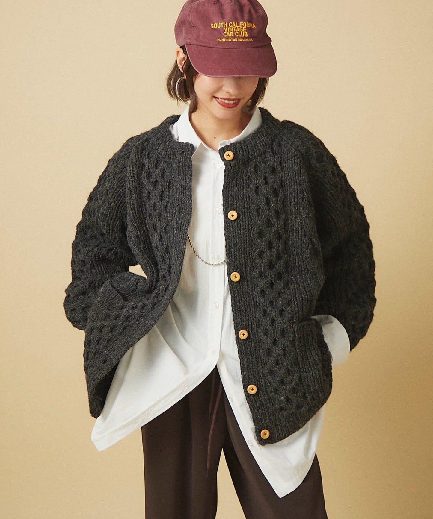 【nane】尼泊爾手工編織羊毛麻花針織開衫