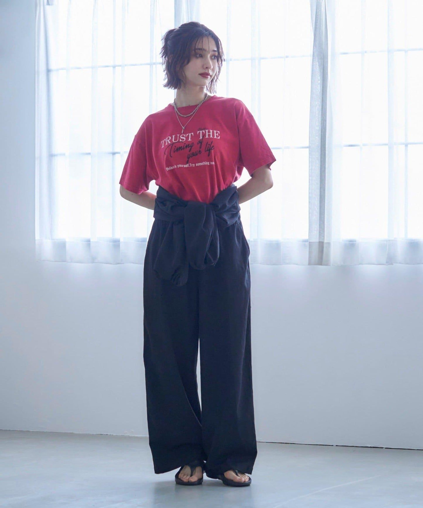 【nane】《有多種尺碼》泡泡袖連體褲