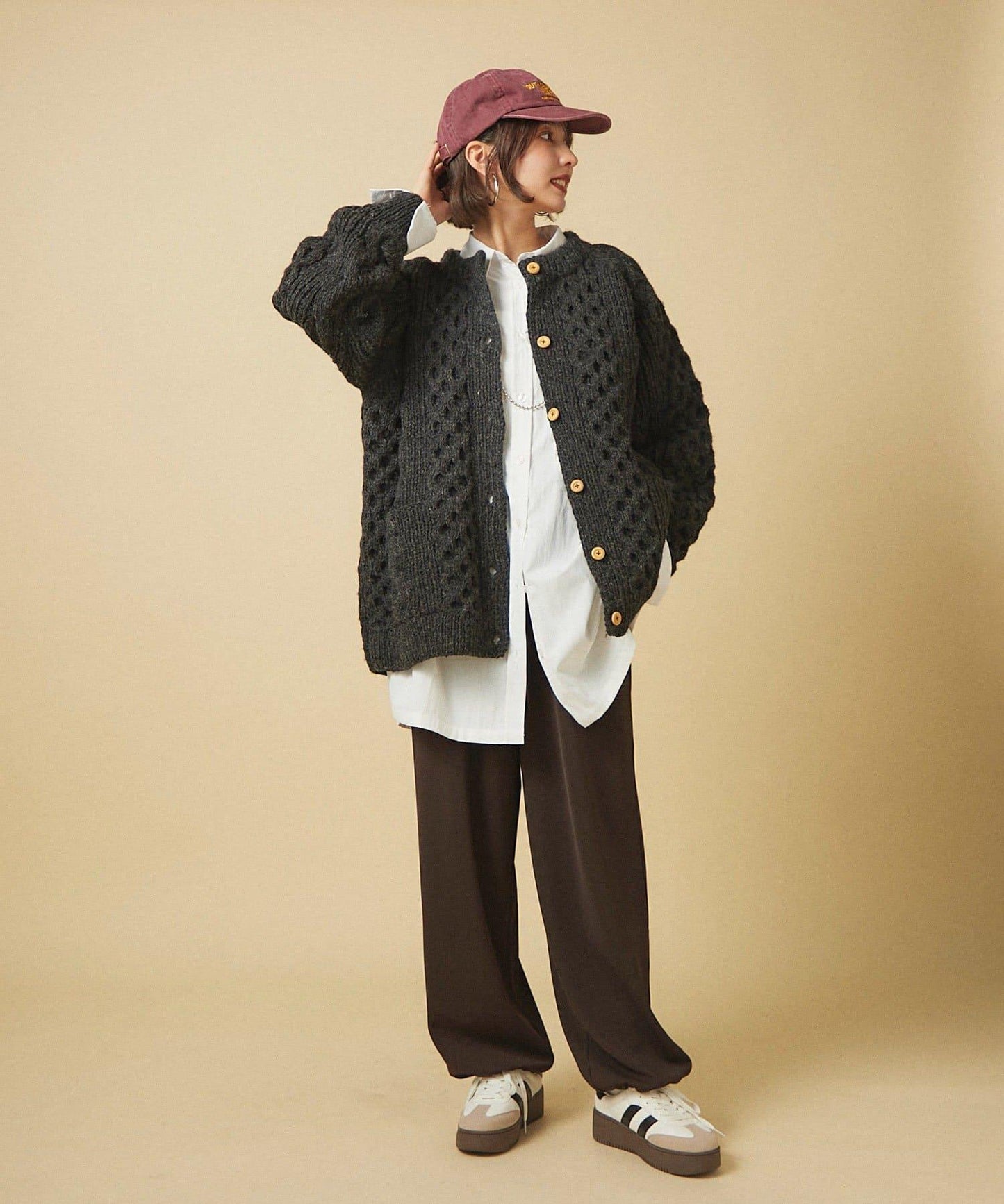 【nane】尼泊爾手工編織羊毛麻花針織開衫