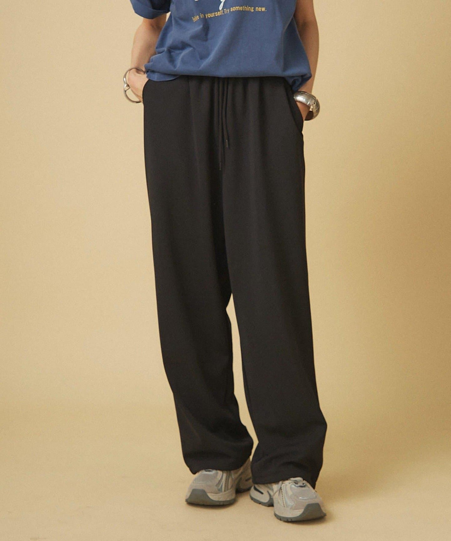 【nane】針織休閒寬鬆長褲