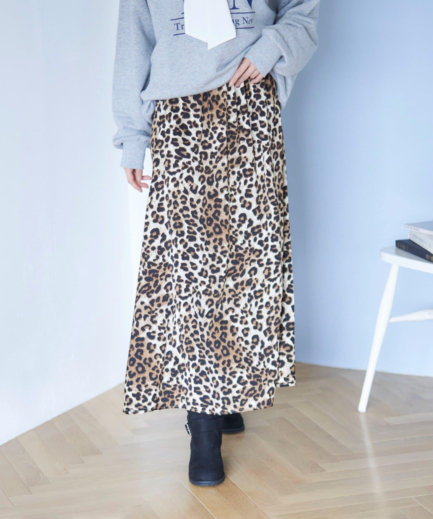 【nane】拼色半喇叭裙