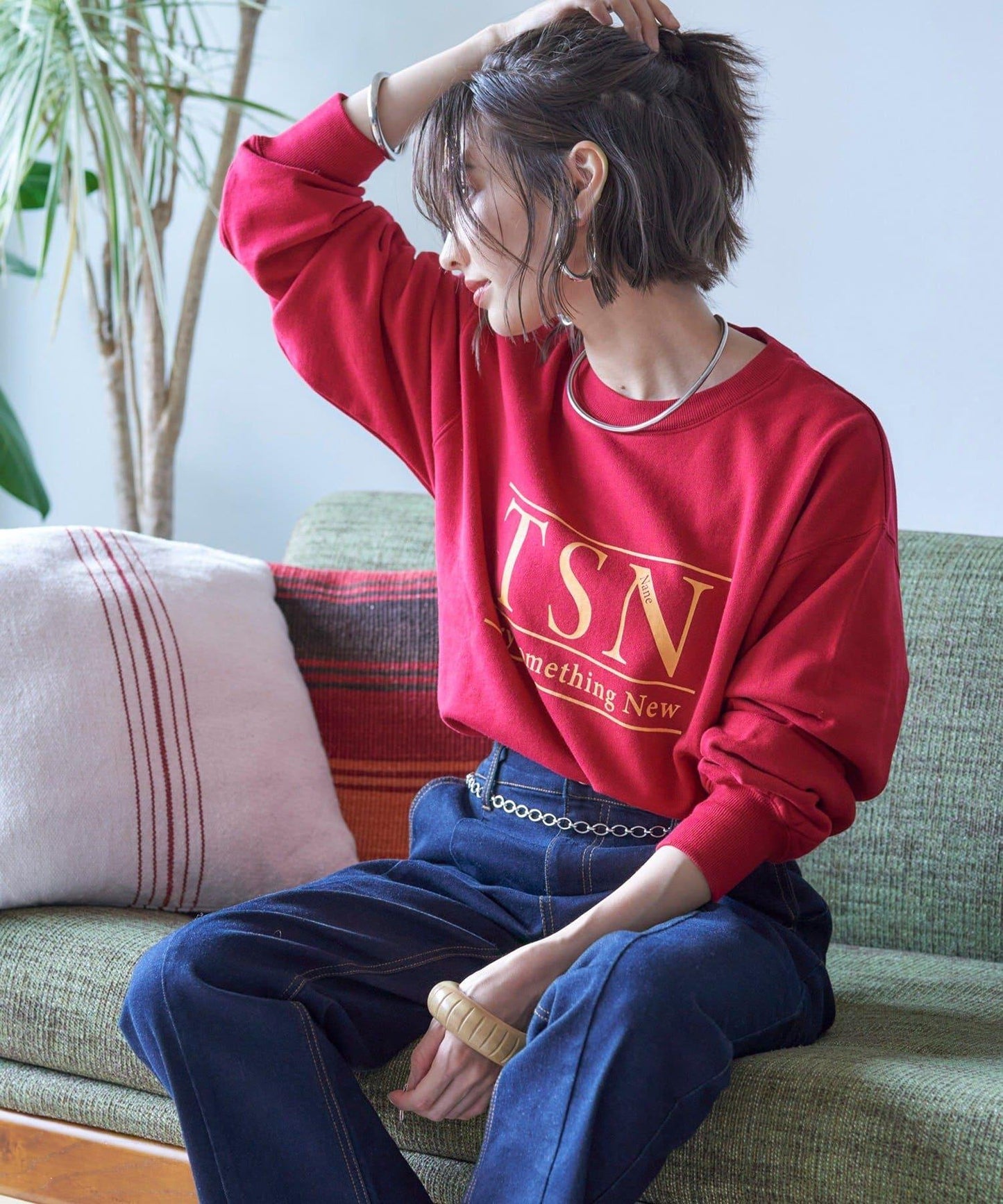 【nane】復古做舊衛衣套頭衫