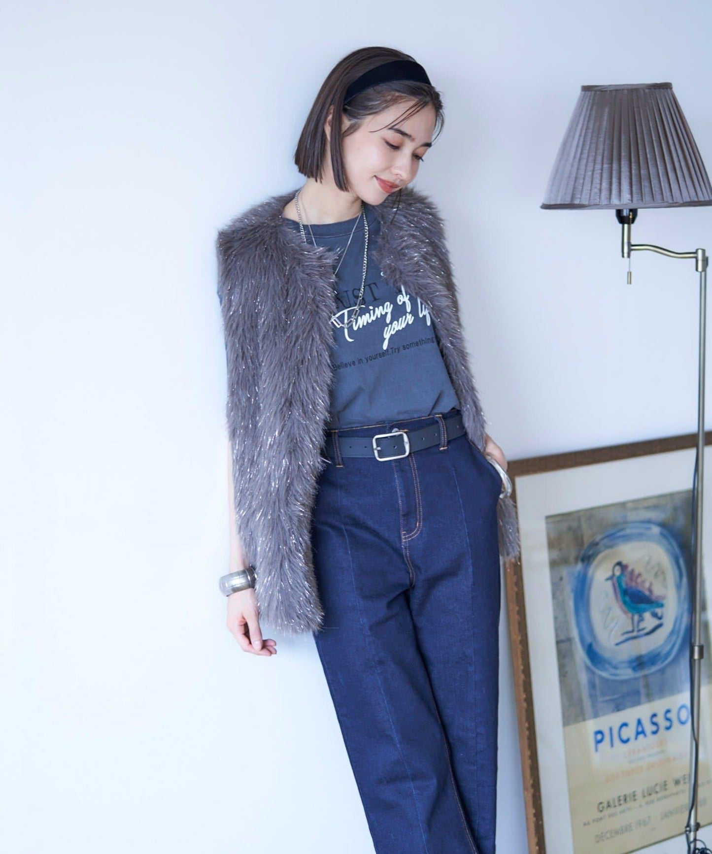 【nane】水洗工藝字母印花T恤