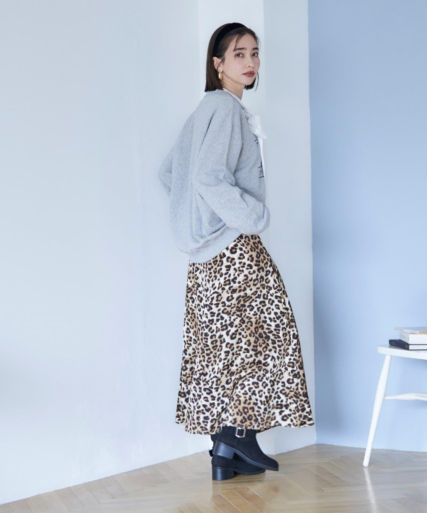 【nane】拼色半喇叭裙