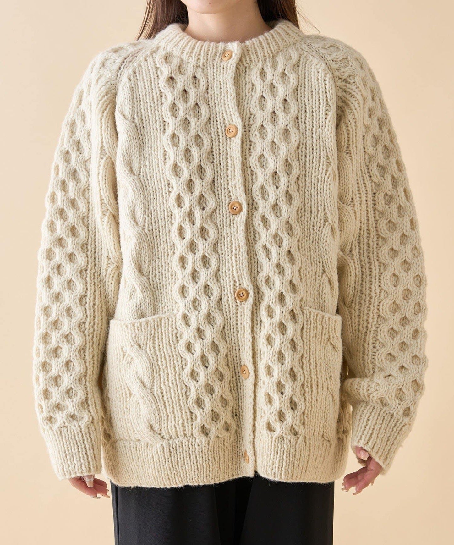 【nane】尼泊爾手工編織羊毛麻花針織開衫