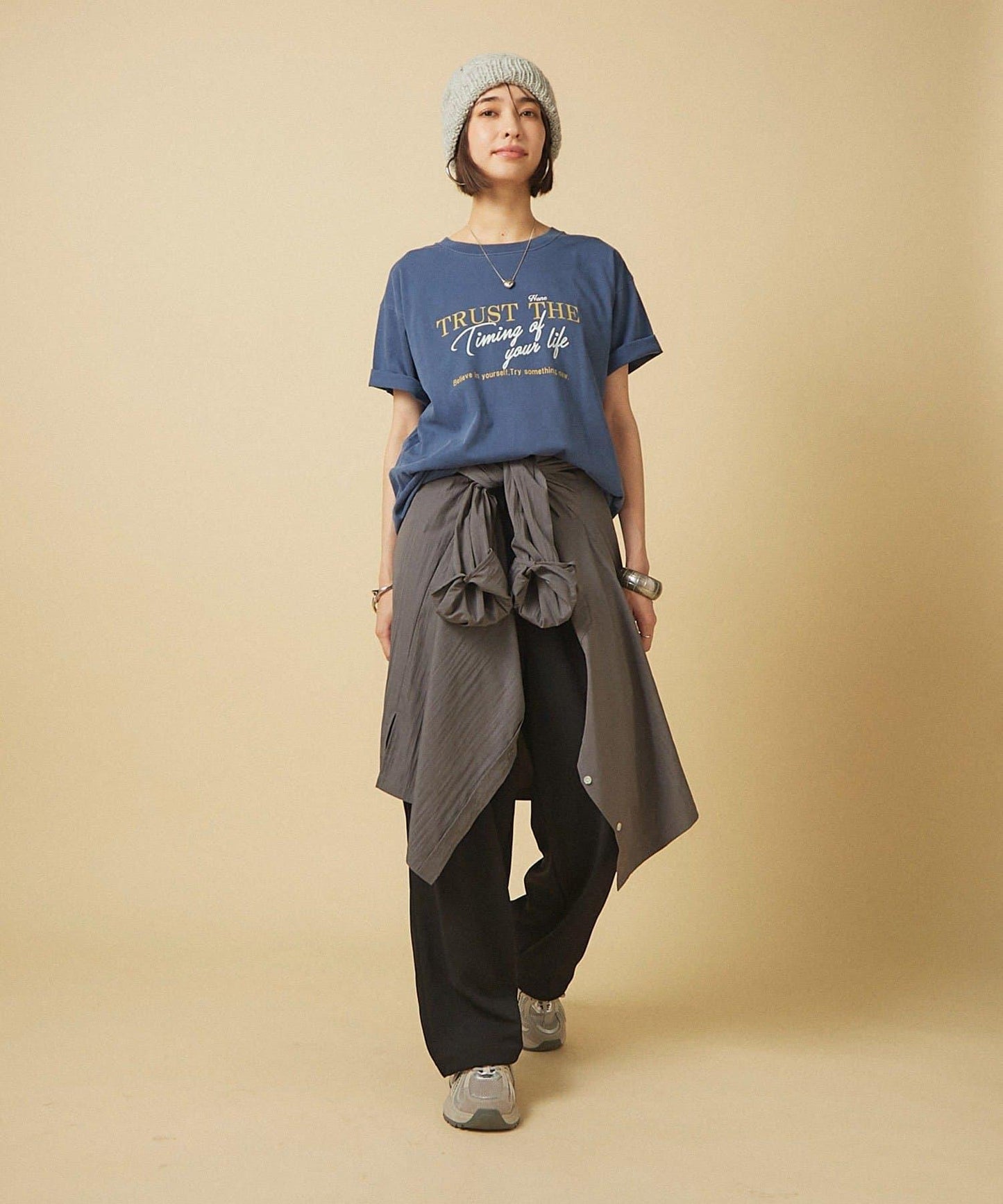 【nane】水洗工藝字母印花T恤