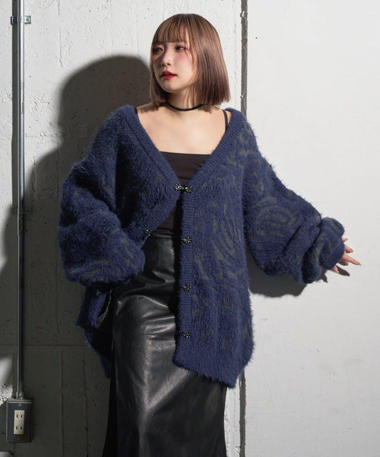 【Mavie..7】大理石紋針織開衫