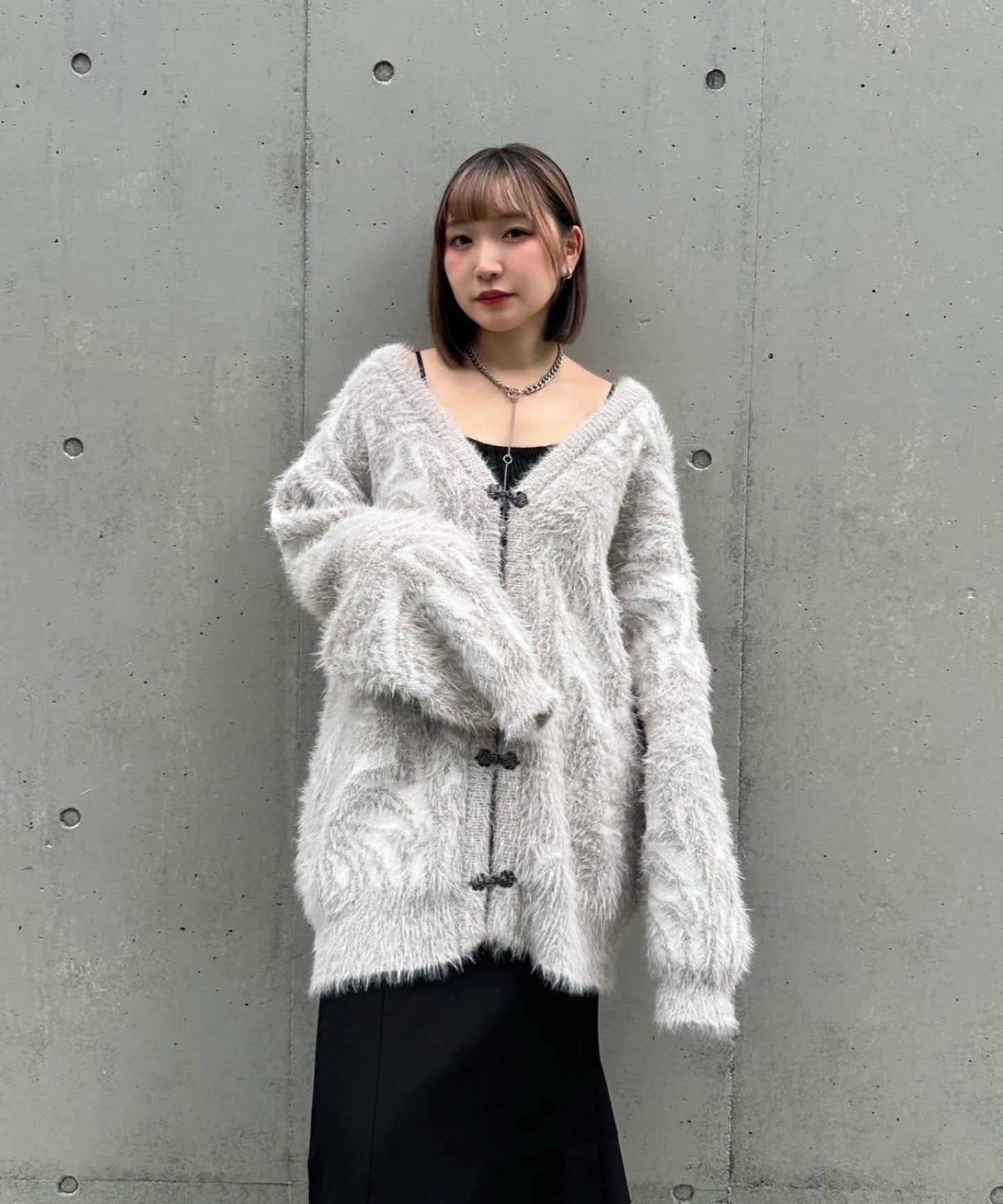 【Mavie..7】大理石紋針織開衫