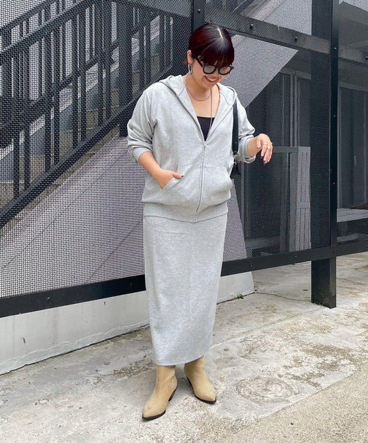 【@kana__18s精選】女士長款拉鍊連帽衫&修身半身裙