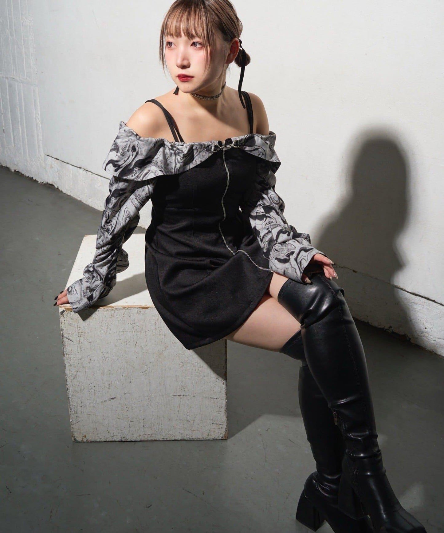 【Mavie..7】短款開衫+迷你吊帶連衣裙套裝