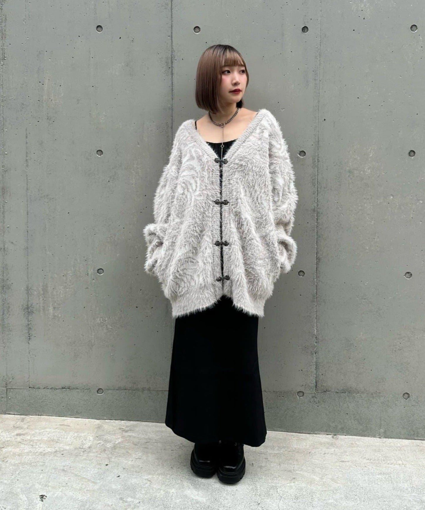 【Mavie..7】大理石紋針織開衫