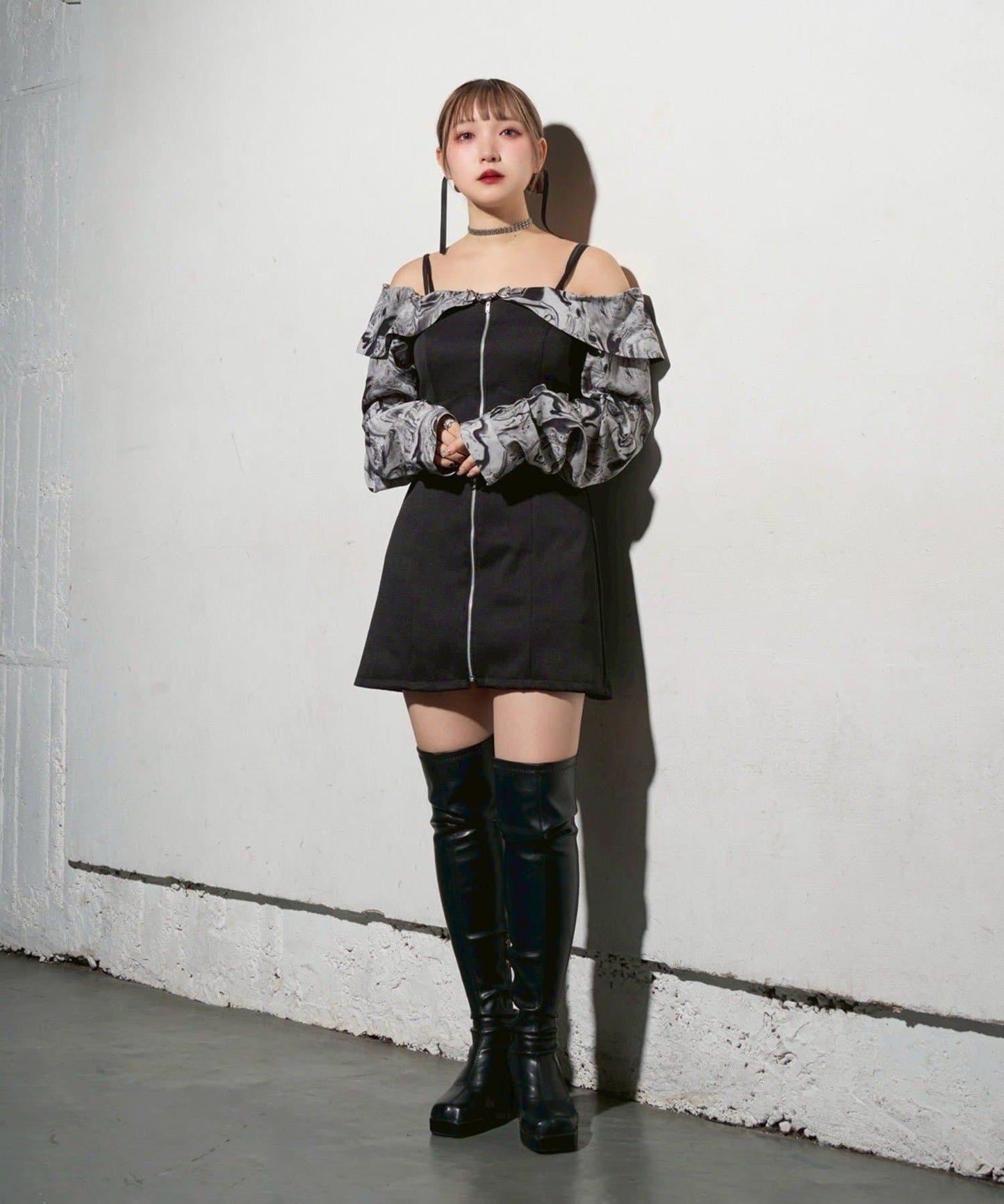 【Mavie..7】短款開衫+迷你吊帶連衣裙套裝