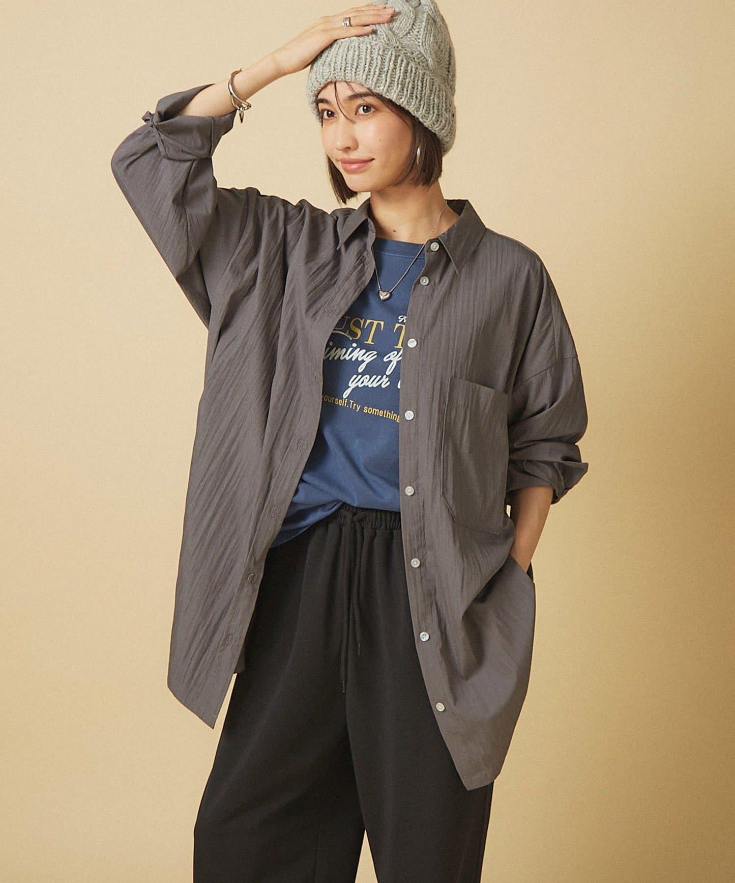 【nane】水洗工藝字母印花T恤