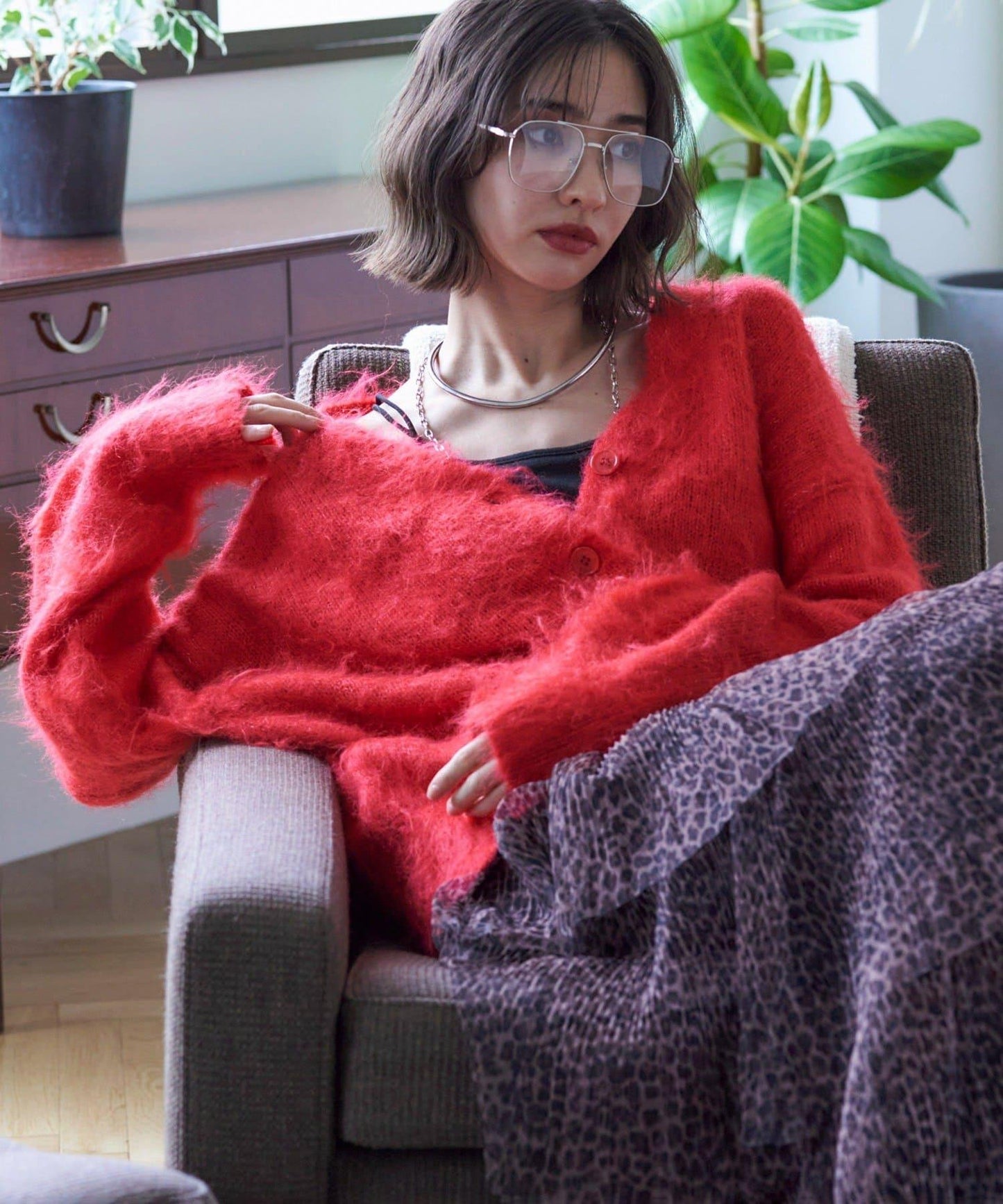 多色可選!6色V領長毛絨開衫