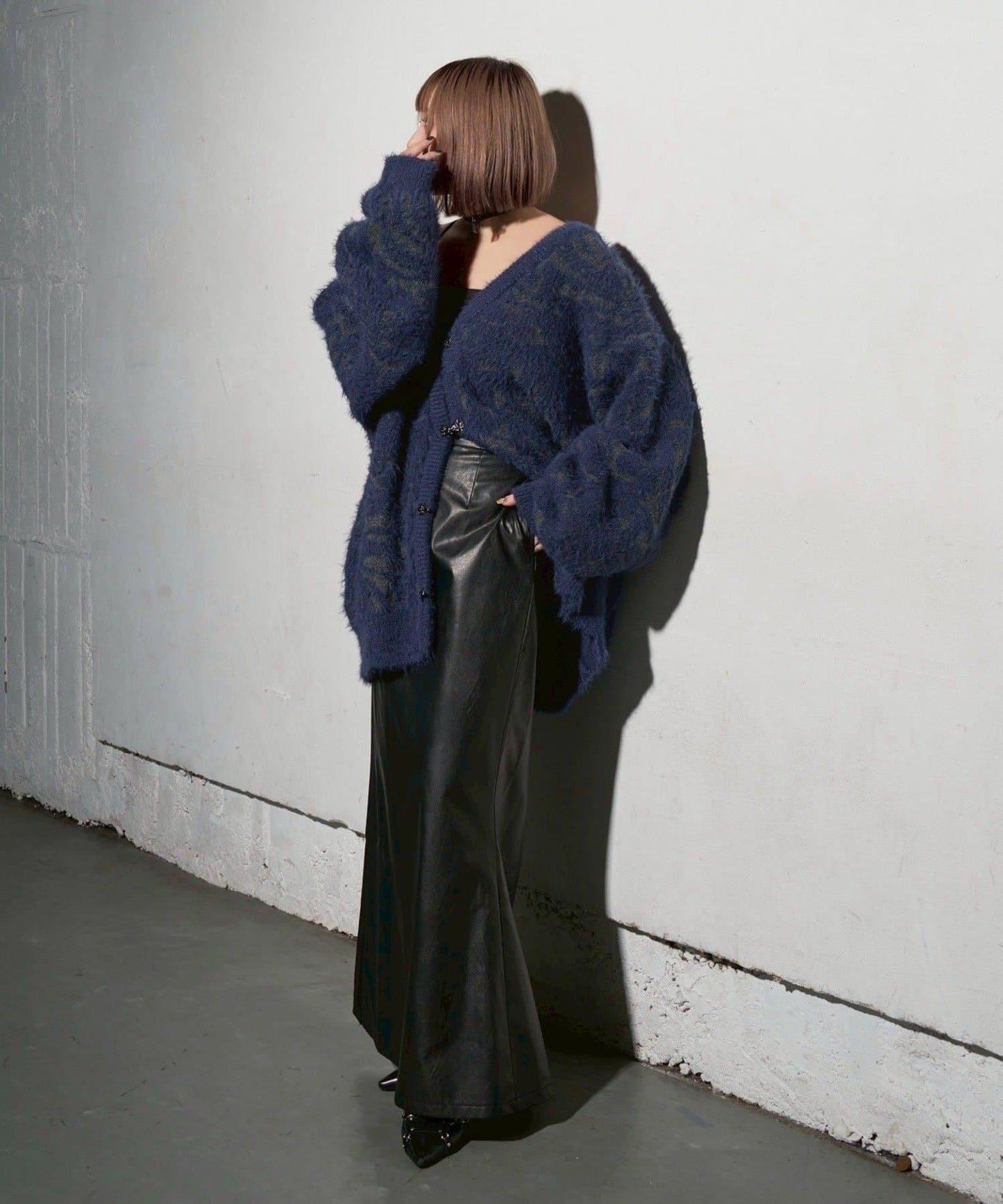 【Mavie..7】大理石紋針織開衫