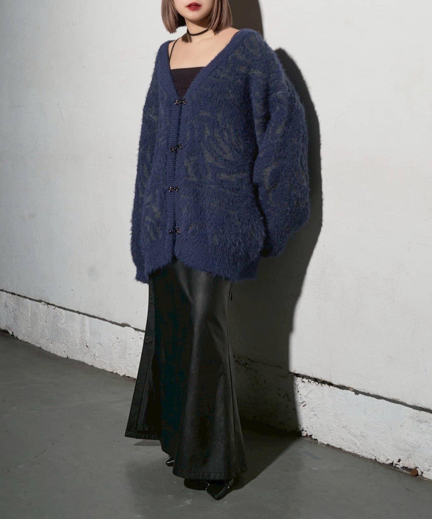 【Mavie..7】大理石紋針織開衫