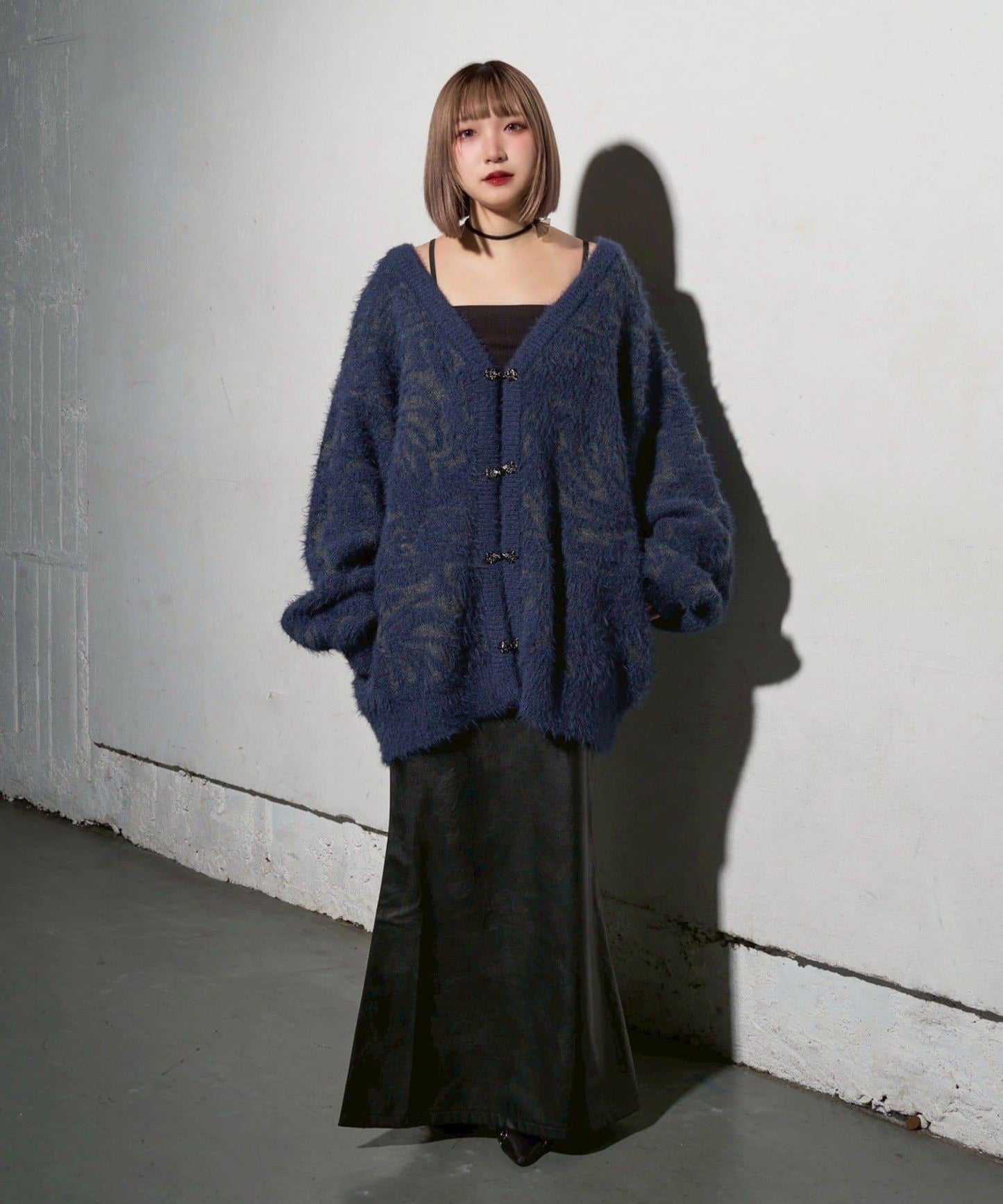 【Mavie..7】大理石紋針織開衫