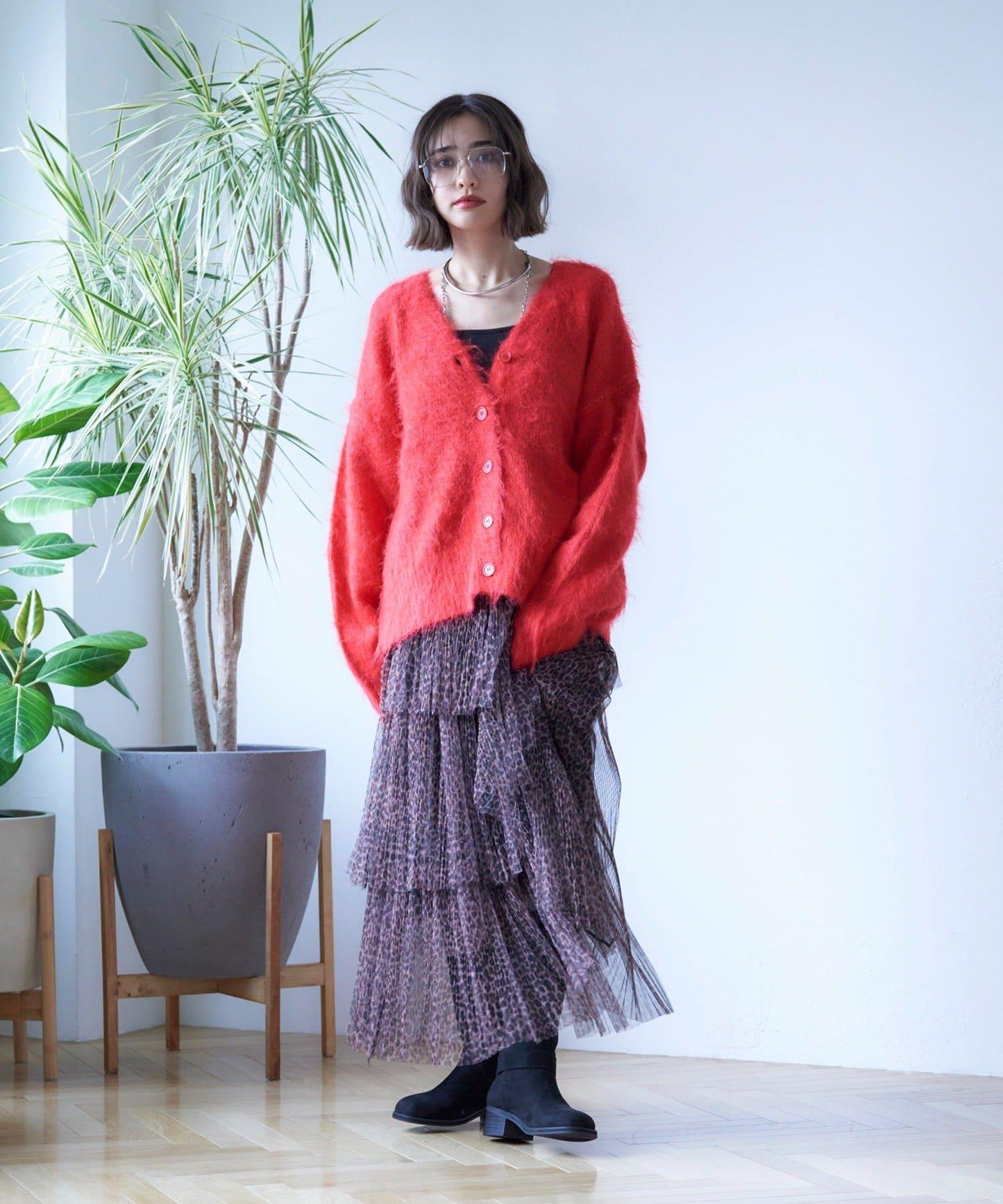 多色可選!6色V領長毛絨開衫