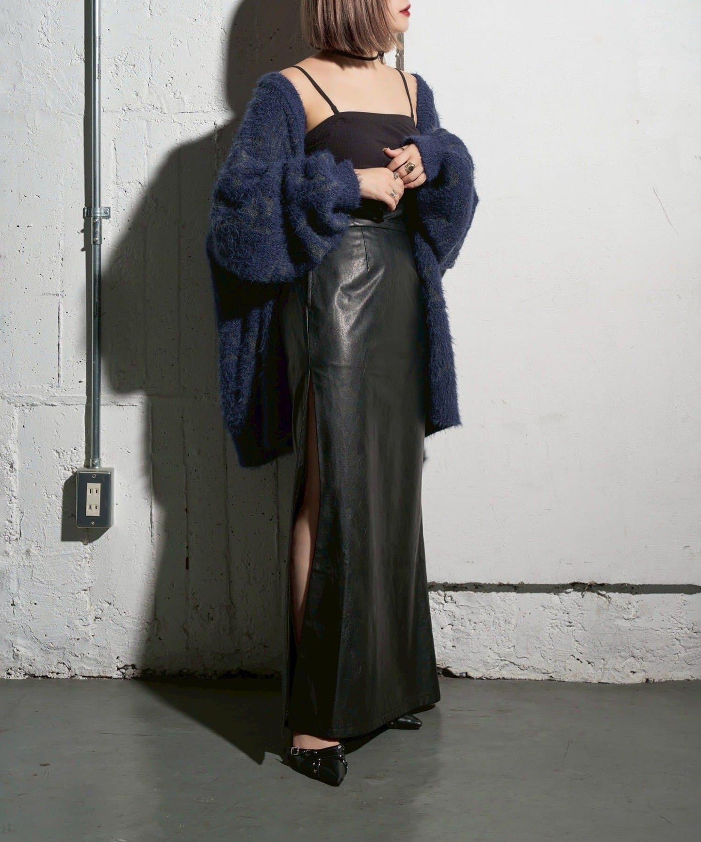 【Mavie..7】大理石紋針織開衫