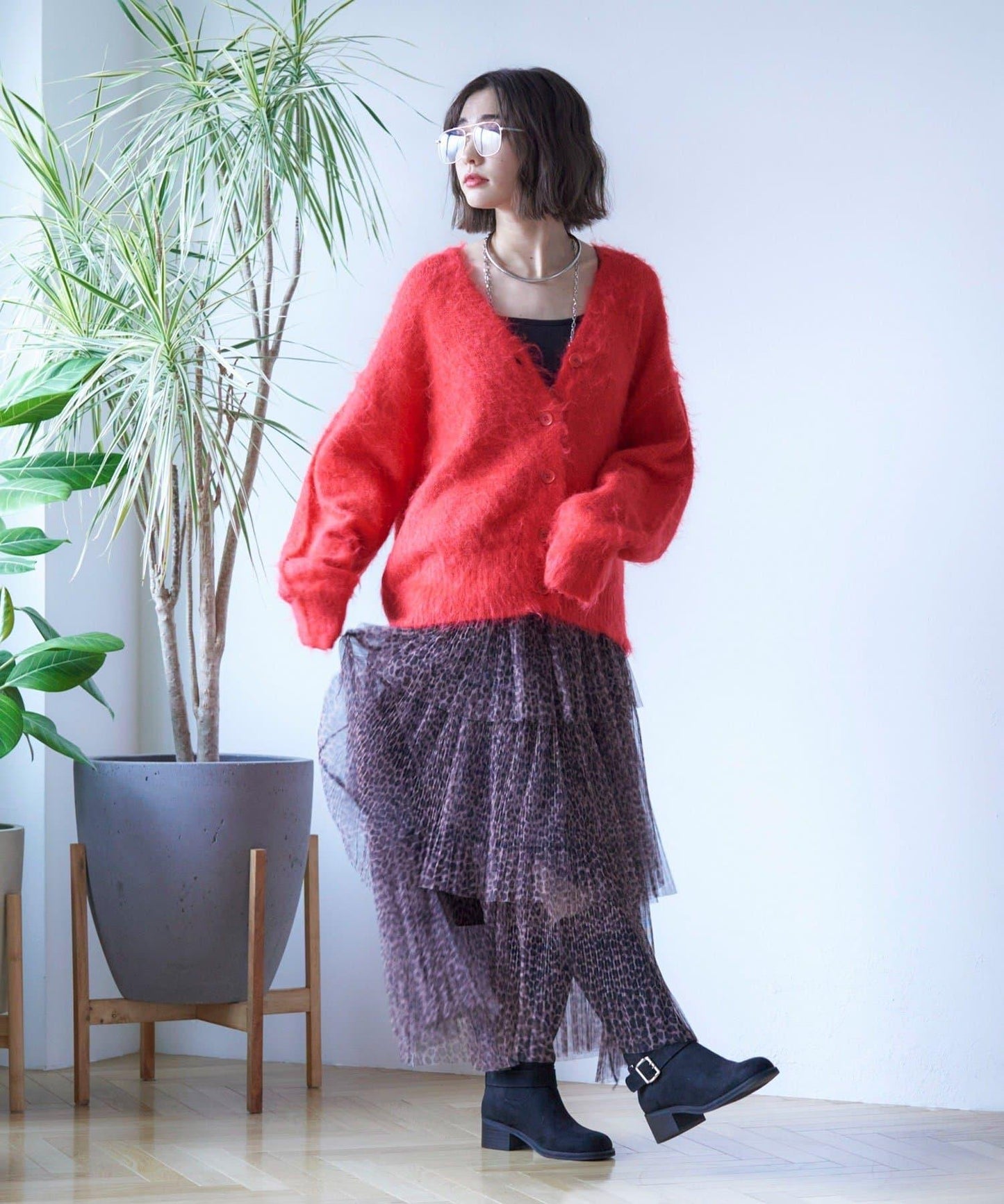 多色可選!6色V領長毛絨開衫