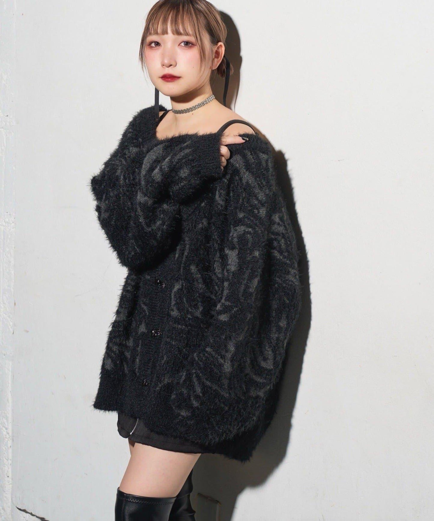 【Mavie..7】大理石紋針織開衫