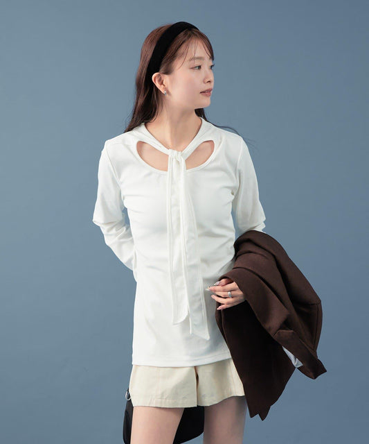 蝴蝶結領針織衫