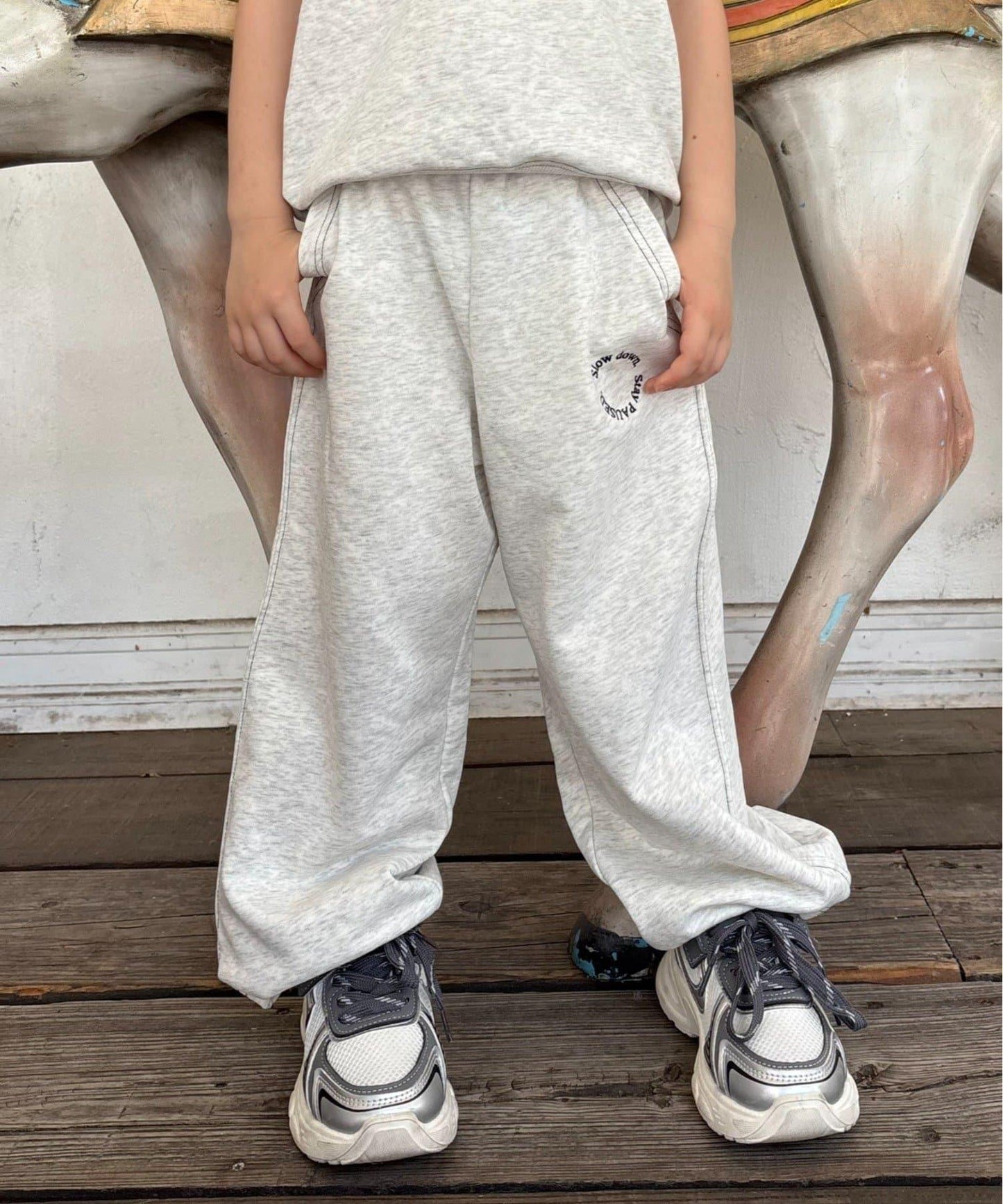 【KIDS】單點刺繡衛衣套裝