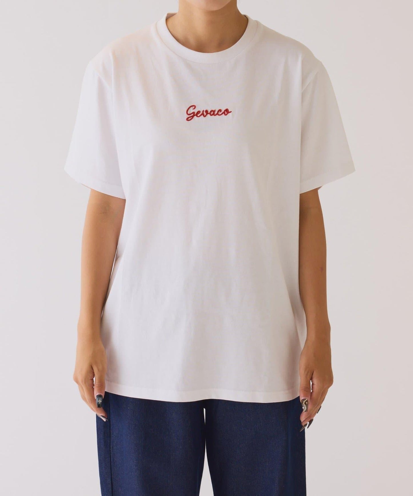 【GEVACO】單點logo鏈條刺繡短袖T恤