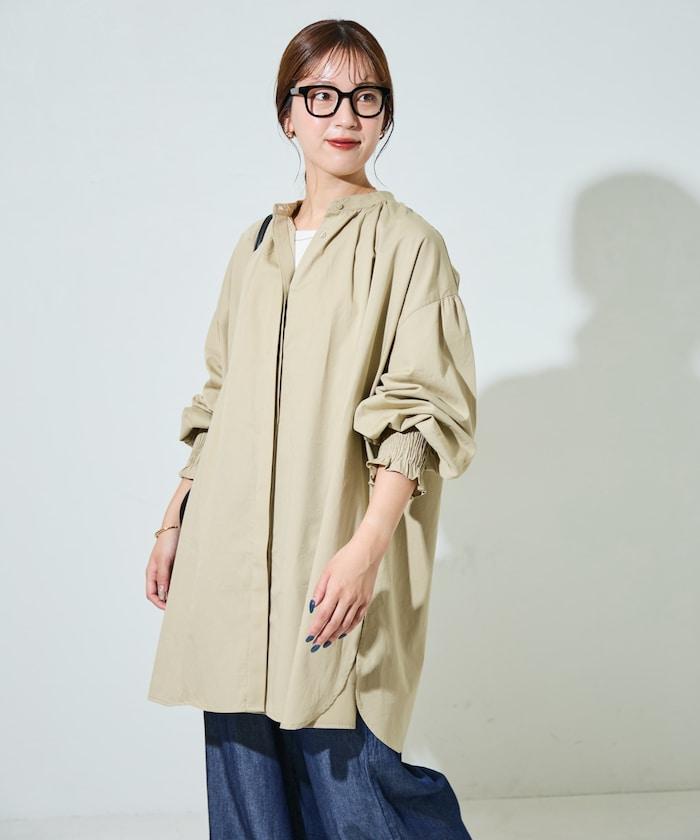 印度棉斜紋褶皺泡泡袖襯衫