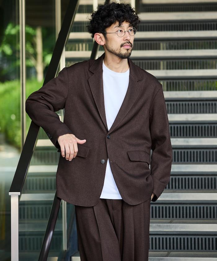 Urban Comfortable 休閒寬鬆羊毛感套裝 /西裝外套/休閒褲
