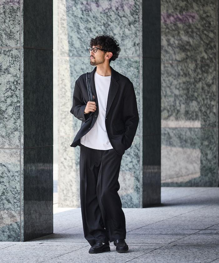 Urban Comfortable 休閒寬鬆羊毛感套裝 /西裝外套/休閒褲