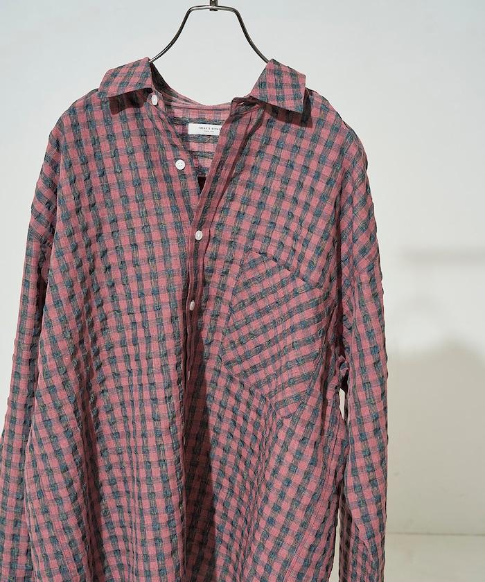 格子紋寬鬆版型襯衫