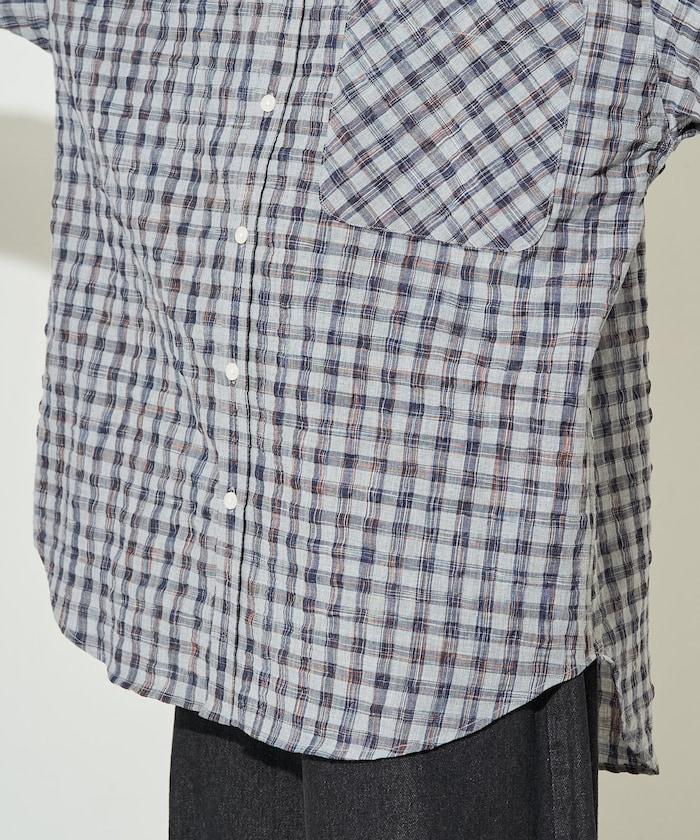 格子紋寬鬆版型襯衫