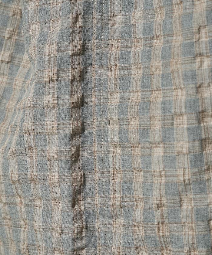 格子紋寬鬆版型襯衫