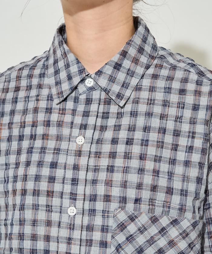 格子紋寬鬆版型襯衫