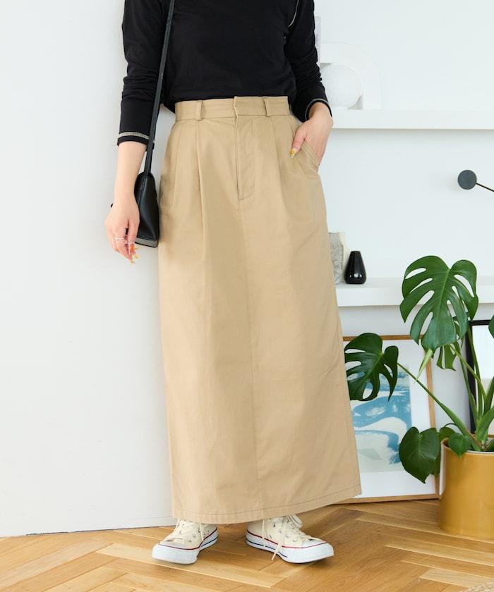 褶皺斜紋棉布半身裙