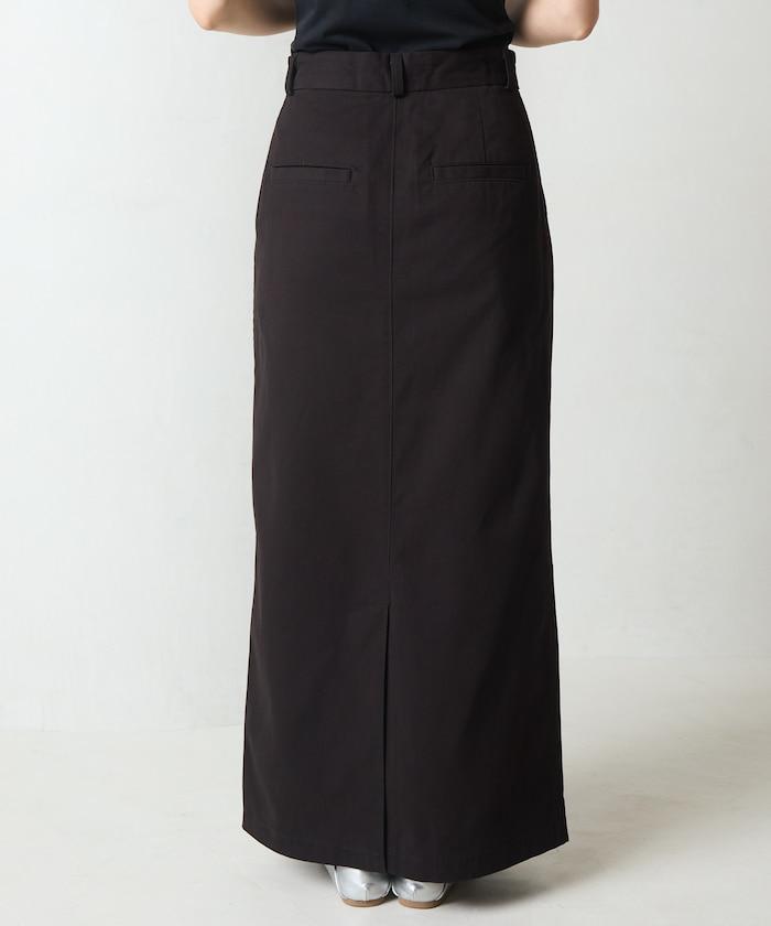 褶皺斜紋棉布半身裙