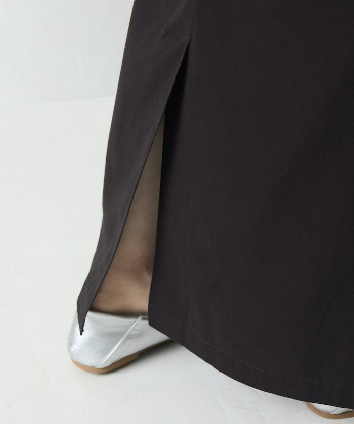 褶皺斜紋棉布半身裙