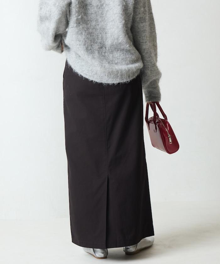 褶皺斜紋棉布半身裙